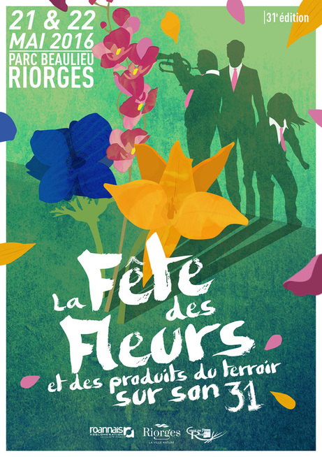 affiche fête des fleurs Riorges 2016